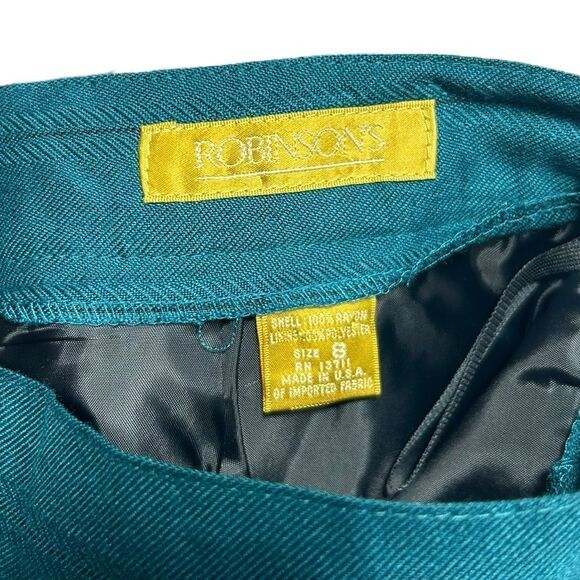 Vintage Robinsons Blue Skirt Set Skirt Suit Matching Blazer One Button Shoulder - Picture 12 of 16